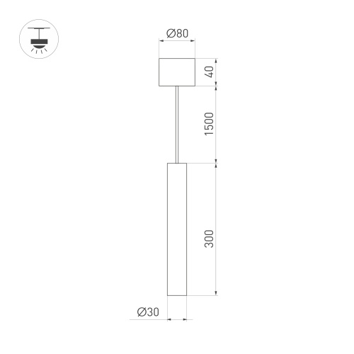 Светильник SP-PIPE-HANG-L300-R30-9W Day4000 (BR, 24 deg, 230V) (Arlight, IP20 Металл, 3 года)