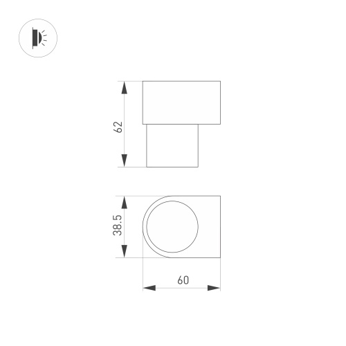 Светильник SP-SPICY-WALL-MINI-S60x39-3W Day4000 (GD, 40 deg, 230V) (Arlight, IP20 Металл, 3 года)