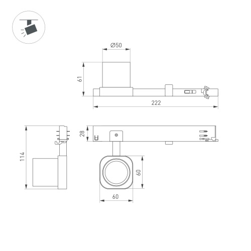 Светильник LGD-DIAFILM-4TR-R60-10W Warm3000 (WH, 20 deg, 230V) (Arlight, IP20 Металл, 5 лет)