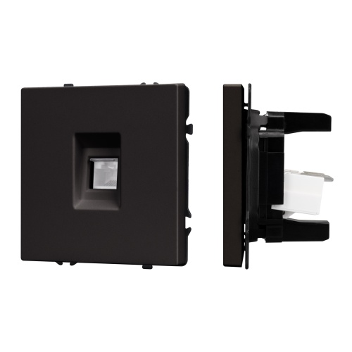 Механизм компьютерной розетки SCT-NOBE-MPC1-SFPL-BK (RJ-45, CAT6) (Arlight, Черный оникс)