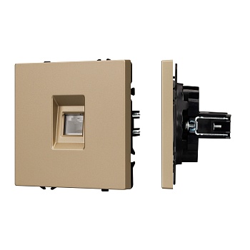 Механизм компьютерной розетки SCT-NOBE-MPC1-SFPL-GD (RJ-45, CAT6) (Arlight, Золотой песок)