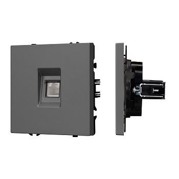 Механизм компьютерной розетки SCT-NOBE-MPC1-SFPL-GR (RJ-45, CAT6) (Arlight, Серый базальт)
