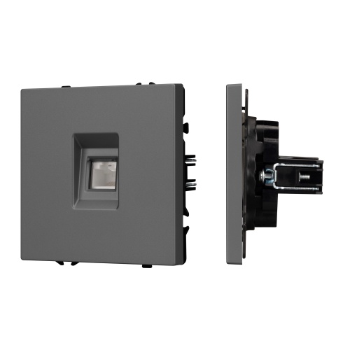Механизм компьютерной розетки SCT-NOBE-MPC1-SFPL-GR (RJ-45, CAT6) (Arlight, Серый базальт)