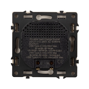 Механизм розетки с быстрой USB зарядкой SCT-NOBE-MUAC-SFPL-FC-GD (65W, QC3) (Arlight, Золотой песок)