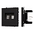 Механизм сдвоенной компьютерной розетки SCT-NOBE-MPC2-SFPL-BK (RJ-45, CAT6) (Arlight, Черный оникс)
