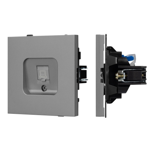 Механизм компьютерной розетки SCT-TENDO-MPC1-PL-GR (RJ-45, CAT6) (Arlight, Графитовый)