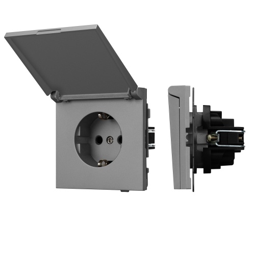 Механизм розетки влагозащищённый SCT-TENDO-MCP-PL-GR (230V, 16A) (Arlight, Графитовый)