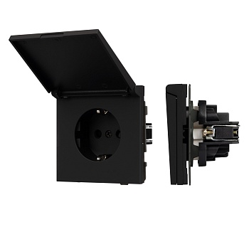 Механизм розетки влагозащищённый SCT-TENDO-MCP-SFPL-BK (230V, 16A) (Arlight, Матовый черный)