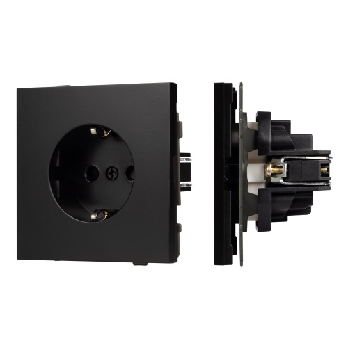 Механизм электрической розетки SCT-TENDO-MEU1-PL-BK (230V, 16A) (Arlight, Черный)