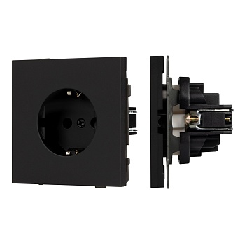 Механизм электрической розетки SCT-TENDO-MEU1-SFPL-BK (230V, 16A) (Arlight, Матовый черный)