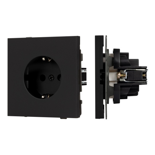 Механизм электрической розетки SCT-TENDO-MEU1-SFPL-BK (230V, 16A) (Arlight, Матовый черный)