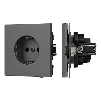 Механизм электрической розетки SCT-TENDO-MEU1-SFPL-GR (230V, 16A) (Arlight, Матовый графитовый)