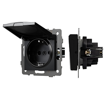 Механизм розетки влагозащищённый SCT-MCP-PL-BK-V (250V, 16A) (Arlight, -)