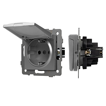 Механизм розетки влагозащищённый SCT-MCP-PL-GR-V (250V, 16A) (Arlight, -)