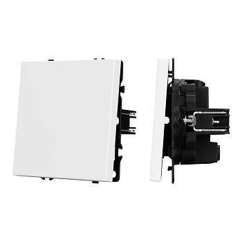 Механизм выключателя одноклавишный перекрёстный SWT-NOBE-MKX1-SFPL-WH (230V, 10A) (Arlight, Белый кварц)