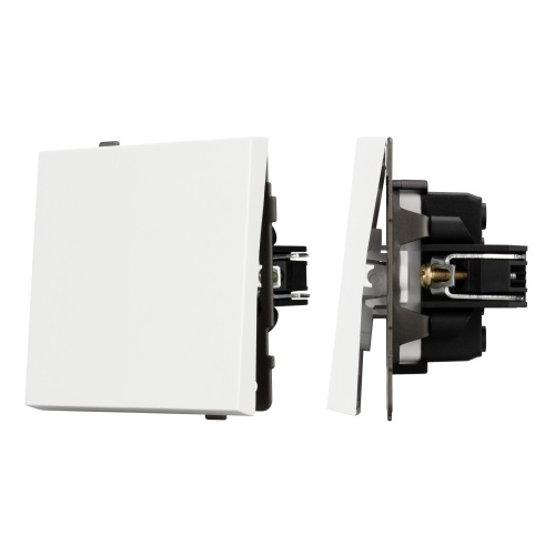 Механизм выключателя одноклавишный перекрёстный SWT-TENDO-MKX1-SFPL-WH (230V, 10A) (Arlight, Матовый белый)