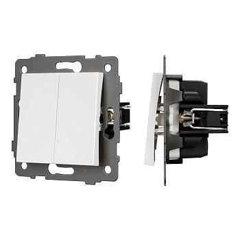 Механизм выключателя двухклавишный проходной SWT-MKP2-PL-WH-V (250V, 10A) (Arlight, -)