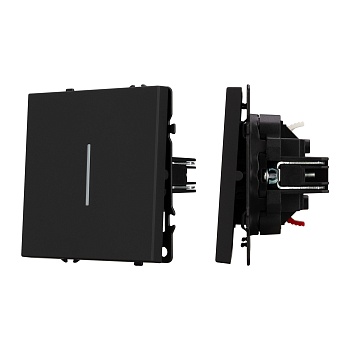 Механизм выключателя одноклавишный непроходной LED SWT-NOBE-MK01-SFPL-L-BK (230V, 10A) (Arlight, Черный оникс)