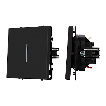 Механизм выключателя одноклавишный проходной LED SWT-NOBE-MKP1-SFPL-L-BK (230V, 10A) (Arlight, Черный оникс)