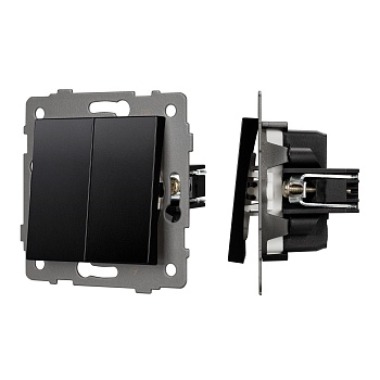 Механизм выключателя двухклавишный непроходной SWT-MK02-PL-BK-V (250V, 10A) (Arlight, -)