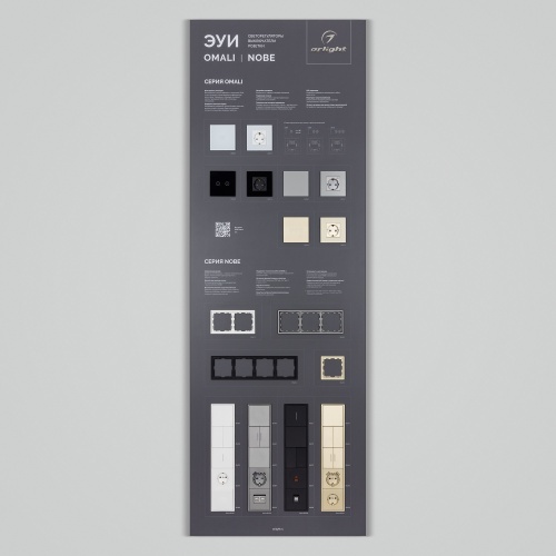 Стенд Электроустановки NOBE-OMALI-E2-1760x600mm (DB 3мм, пленка) (Arlight, -)
