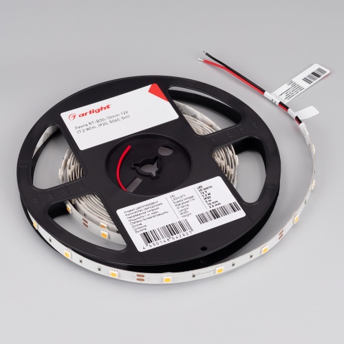 Лента RT-B30-10mm 12V Warm2400 (7.2 W/m, IP20, 5060, 5m) (Arlight, Открытый)