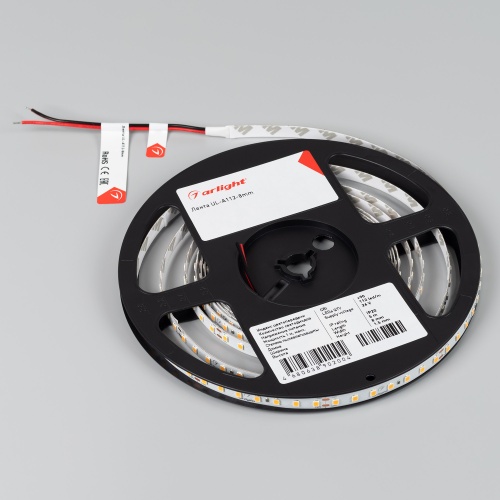 Лента UL-A112-8mm 24V Warm3500 (7 W/m, IP20, 5m) (Arlight, 7 лет)