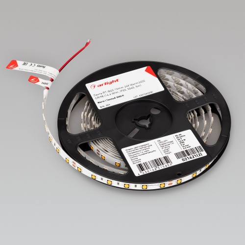 Лента RT-B60-10mm 24V Warm3000 CRI98 (14.4 W/m, IP20, 5060, 5m) (Arlight, Открытый)