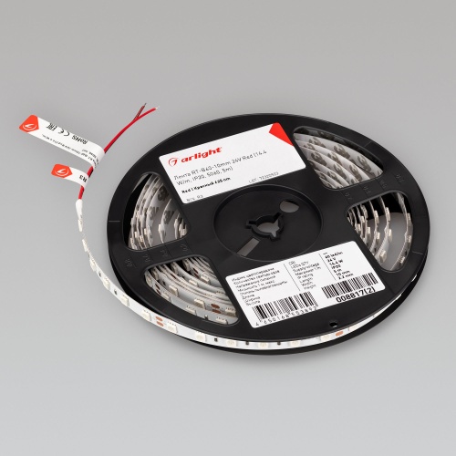 Лента RT-B60-10mm 24V Red (14.4 W/m, IP20, 5060, 5m) (Arlight, Открытый)