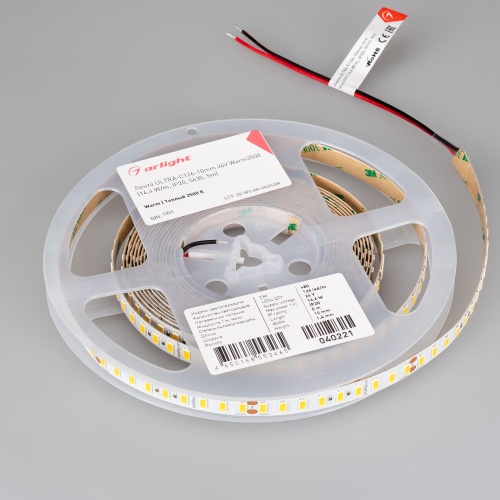 Лента ULTRA-C126-10mm 24V Warm3500 (14.4 W/m, IP20, 5630, 5m) (Arlight, высок.эфф.200 лм/Вт)
