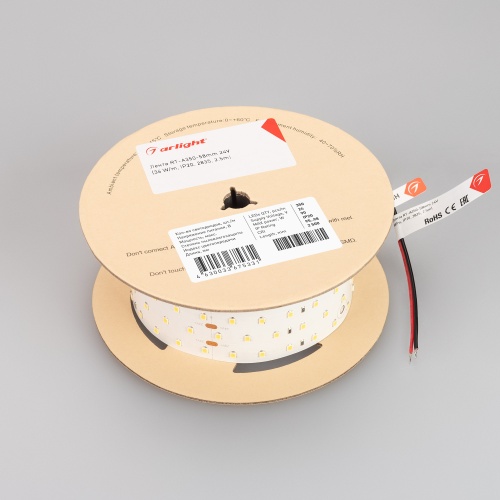 Лента RT-A350-58mm 24V Warm3000 CRI98 (36 W/m, IP20, 2835, 2.5m) (Arlight, Открытый)