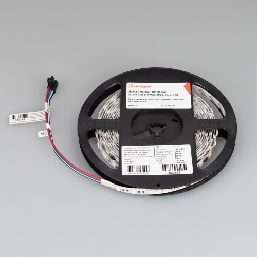 Лента DMX-B60-10mm 24V RGBW-PX6 (18 W/m, IP20, 5060, 5m) (Arlight, -)
