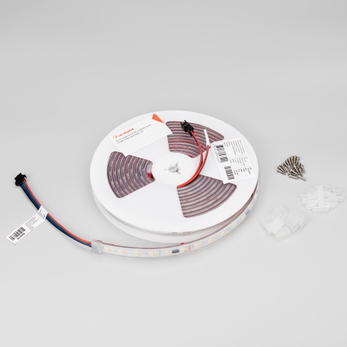 Лента герметичная SPI-P-BA120-14mm 24V RGBW-Warm-PX6-BPT (16 W/m, IP66, 5060/2835, 5m) (Arlight, бегущий огонь)