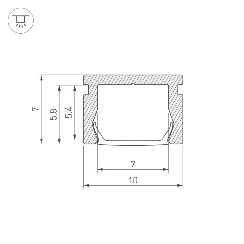 Профиль PIK-1007-2000 ANOD (Arlight, Алюминий)