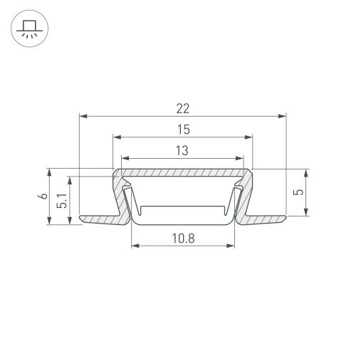 Профиль MIC-FS-3000 ANOD BLACK (Arlight, Алюминий)