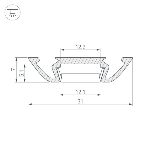 Профиль PHS-A-2000 ANOD (Arlight, Алюминий)