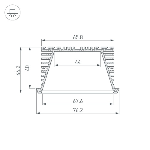 Профиль KLUS-POWER-RW70F-2000 ANOD (Arlight, Алюминий)
