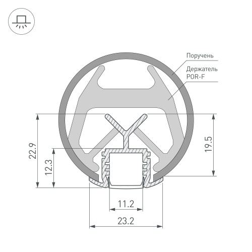 Профиль KLUS-POR-F-1000 ANOD (Arlight, Алюминий)