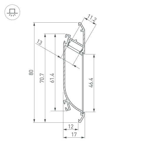 Профиль K-WALL-2000 ANOD (Arlight, Алюминий)