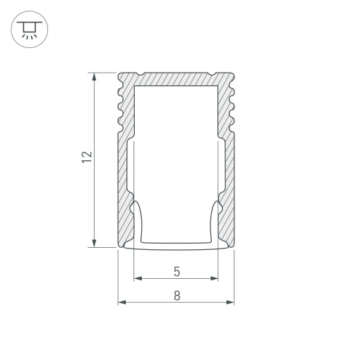Профиль SL-MINI-8-H12-2000 BLACK (Arlight, Алюминий)