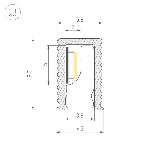 Профиль SL-MINI-6-H9-2000 ANOD BLACK (Arlight, Алюминий)