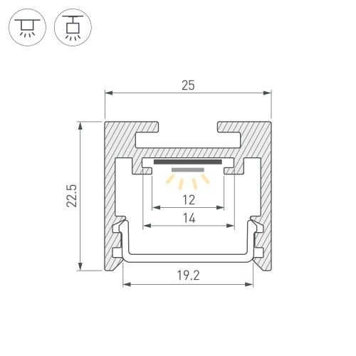 Профиль SL-LINE-2522-2500 WHITE (Arlight, Алюминий)