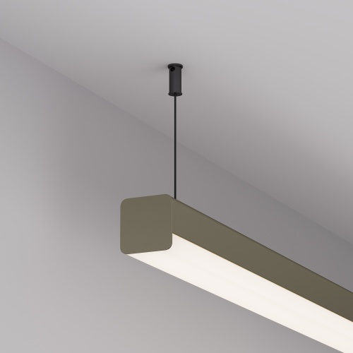 Профиль с экраном LINE-D-3030-2000 SQUARE OLIVE GREY+OPAL (Arlight, Алюминий)