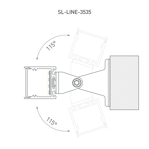 Профиль с экраном SL-LINE-3535-2500 BLACK+OPAL (Arlight, Алюминий)