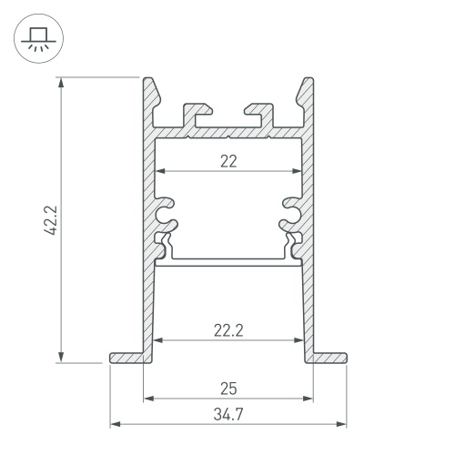Профиль SL-COMFORT-3542-F-2000 ANOD BLACK (Arlight, Алюминий)
