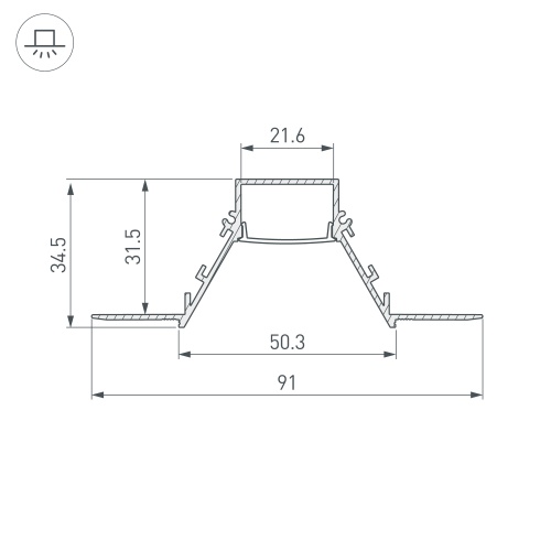 Профиль COMFORT21-V-FANTOM-2000 BLACK (Arlight, Алюминий)