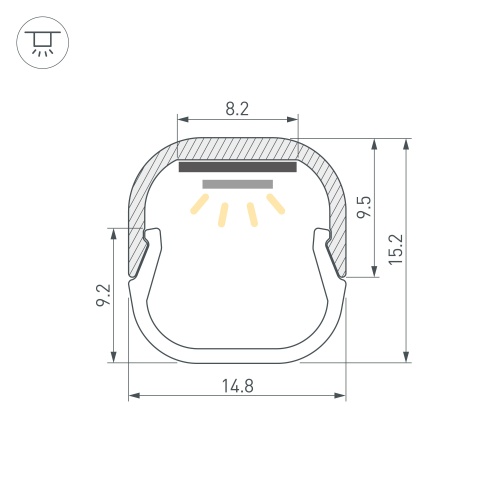Профиль LINE-D-1515-2000 SQUARE ANOD (Arlight, Алюминий)