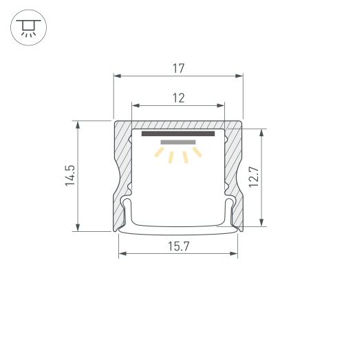 Профиль LINE-1715-2000 ANOD BLACK (Arlight, Алюминий)