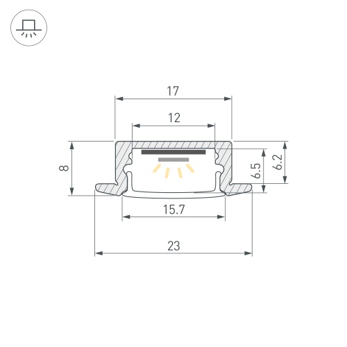 Профиль LINE-2308-F-2000 WHITE (Arlight, Алюминий)