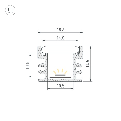 Профиль FLOOR18-H15-3000 ANOD BLACK (Arlight, Алюминий)